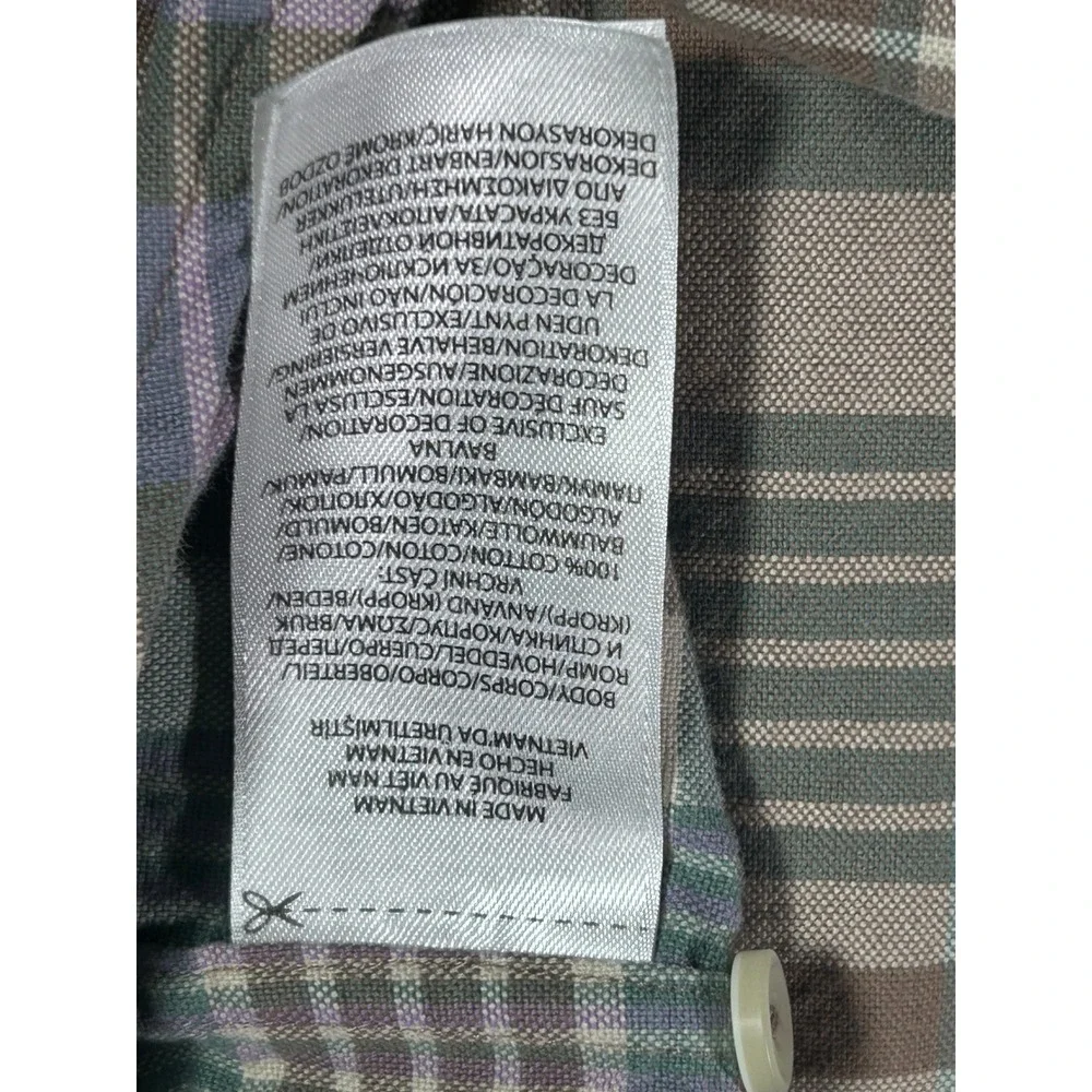Polo Ralph Lauren Mens Large Classic Fit Plaid Cotton Button Down Shirt Purple